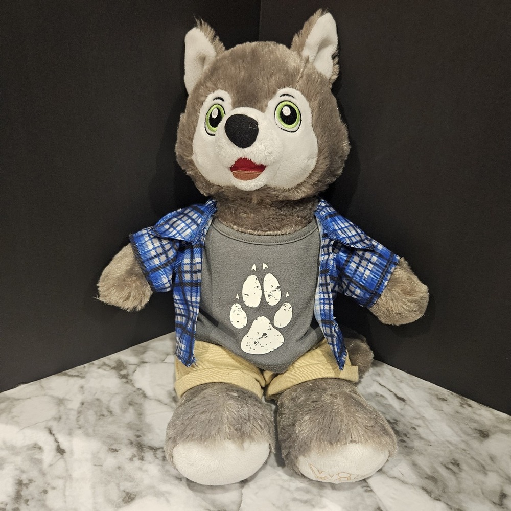 Great Wolf Lodge Wiley Wolf Plush Lot Build A Bear+Outfit + Fiesta Squish Plush - Picture 8 of 15